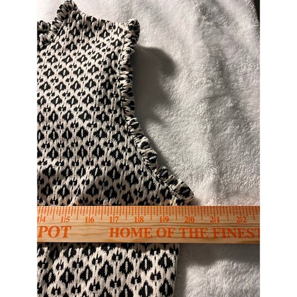 Xhilaration Black White Geometric Dress XL NWT Sleeveless Knit Zip Back - Picture 10 of 11